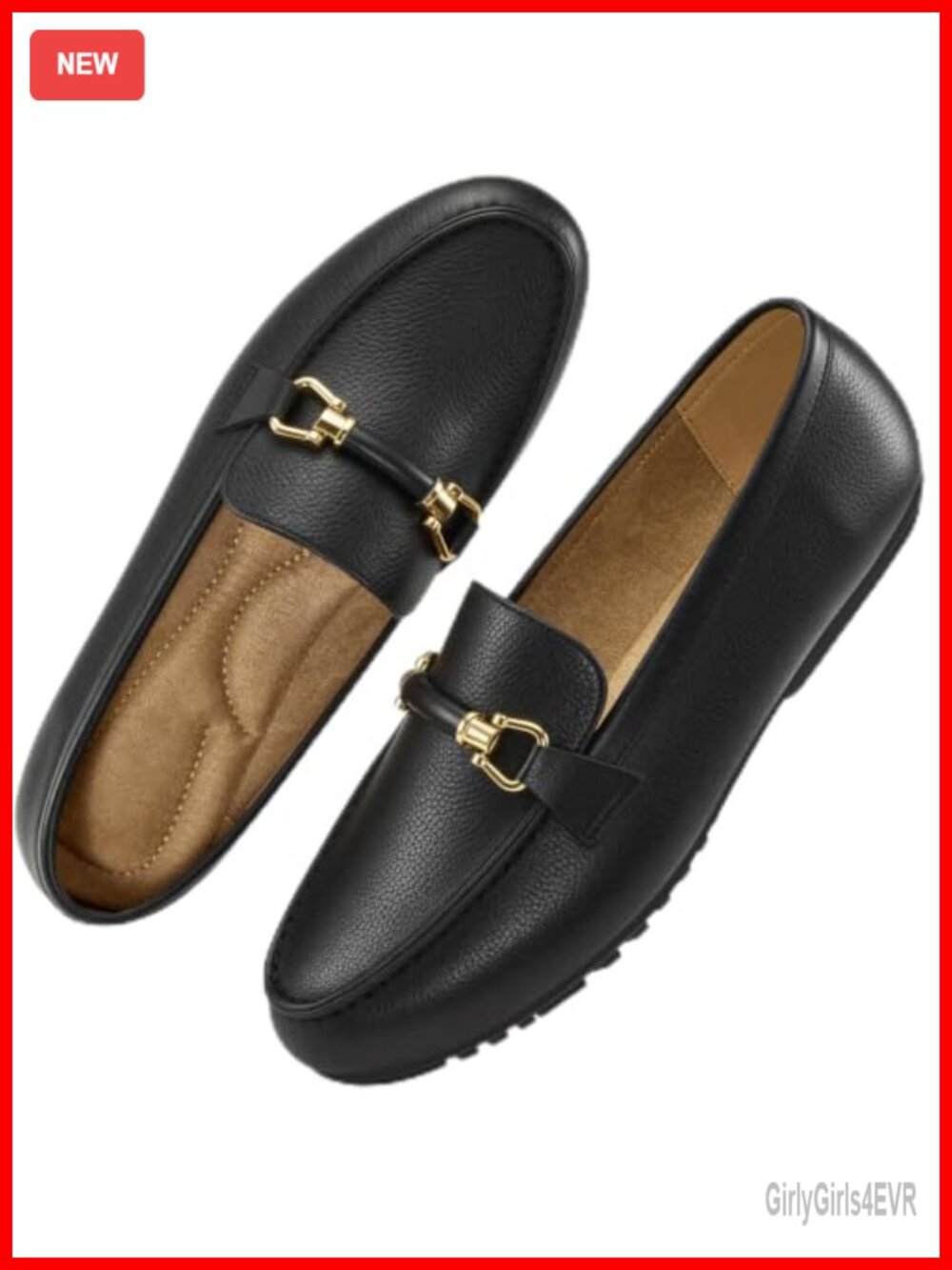 Women's Faux Leather Loafers Slip On Mocc Breathable Non-Slip Work Flats